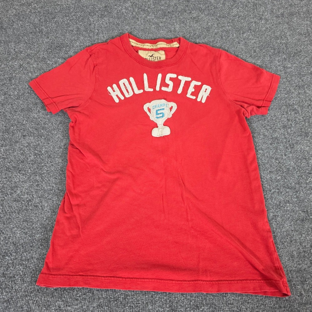 2000s Hollister California Red Graphic Tee Shirt Mens Medium Trophy Logo Surf